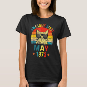 Geweldig sinds mei 1973 49ste verjaardag Kat T-shirt