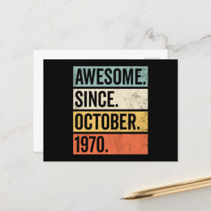 Geweldig sinds oktober 1970 Verjaardag Briefkaart