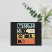 Geweldig sinds oktober 1970 Verjaardag Briefkaart (Staand voorkant)