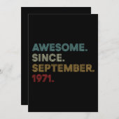 Geweldig sinds september 1971 verjaardag kaart (Voorkant / Achterkant)