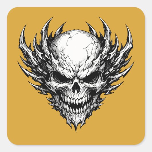 Geweldig skelet vierkante sticker (Voorkant)