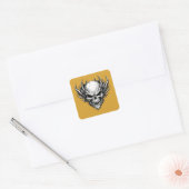 Geweldig skelet vierkante sticker (Envelop)