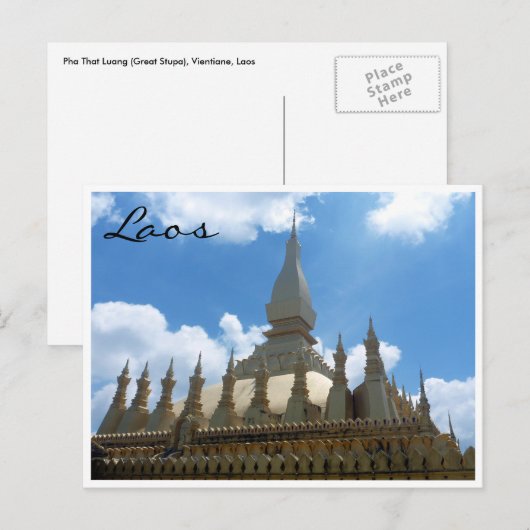 geweldig stupa topje gold briefkaart (Voorkant / Achterkant)