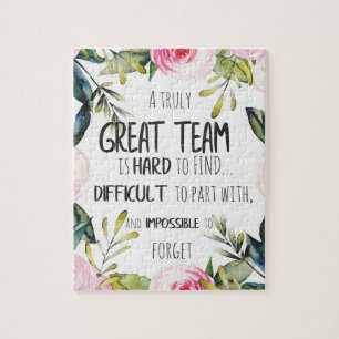 Geweldig team bedankt cadeau Geweldig team citaat Legpuzzel