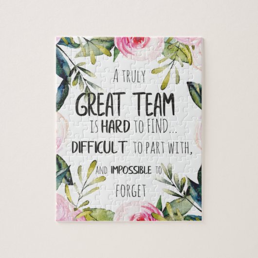 Geweldig team bedankt cadeau Geweldig team citaat Legpuzzel (Verticaal)