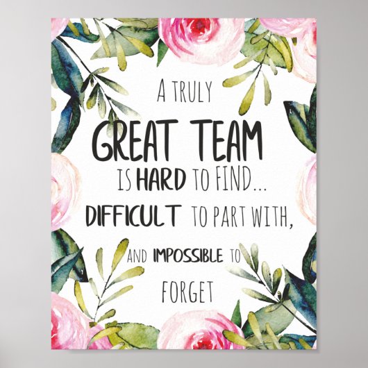 Geweldig team bedankt cadeau Geweldig team citaat Poster (Voorkant)