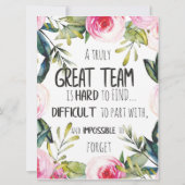 Geweldig team bedankt dat je een geweldig team heb kaart (Voorkant)