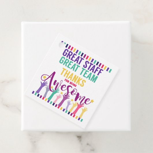 Geweldig team, geweldig personeel bedankjes labels (In situ)