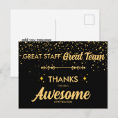 Geweldig Team Geweldig Personeel Bedankt Ansichtka Briefkaart (Voorkant / Achterkant)