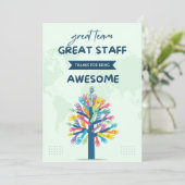 Geweldig Team Geweldig Personeel Bedankt Voor Het Kaart (Staand voorkant)