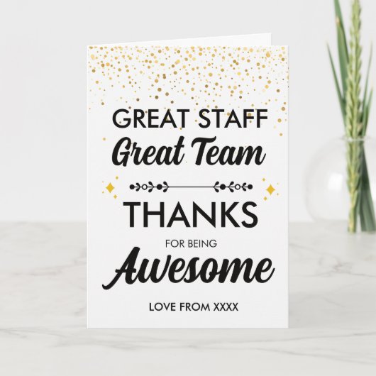 Geweldig Team Geweldig Personeel Bedanktkaart | Me Kaart (Voorkant)