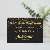 Geweldig Team Geweldig Personeel Dank U Bord | Med Bedankkaart (Staand voorkant)