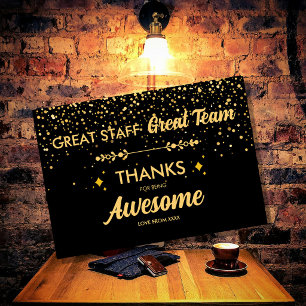 Geweldig Team Geweldig Personeel Dank U Bord   Med Bedankkaart