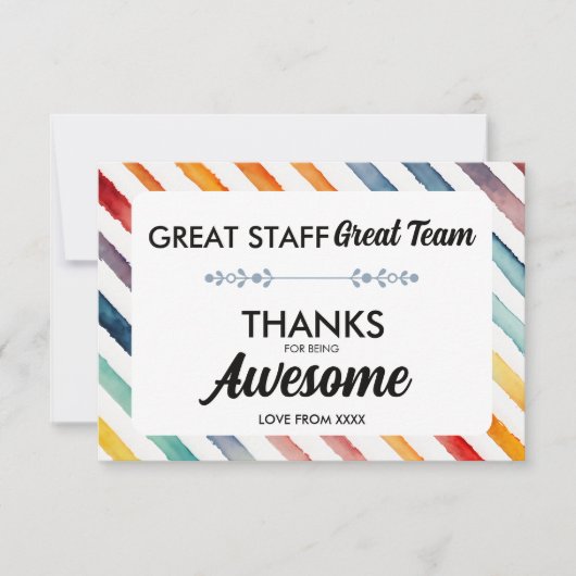 Geweldig Team Geweldig Personeel Dank U Bord | Med Bedankkaart (Voorkant)