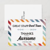 Geweldig Team Geweldig Personeel Dank U Bord | Med Bedankkaart (Voorkant / Achterkant)