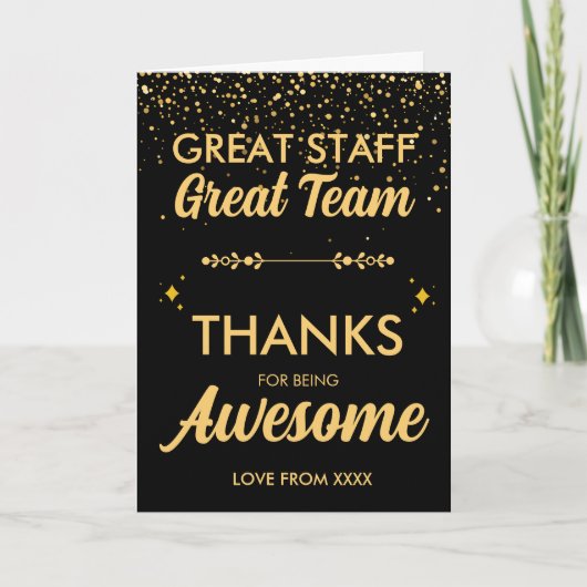 Geweldig Team Geweldig Personeel Dank U Kaart | Me (Voorkant)