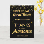 Geweldig Team Geweldig Personeel Dank U Kaart | Me (Gele Bloem)