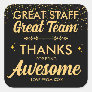 Geweldig Team Geweldig Personeel Dank U Vierkante  Sticker