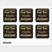 Geweldig Team Geweldig Personeel Dank U Vierkante Sticker (Vel)
