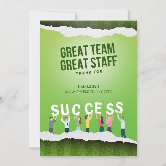 Geweldig team Geweldig personeel dank u waardering Kaart (Voorkant)