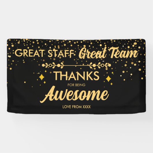 Geweldig Team Geweldige Staf Dank U Bord | Medewer Spandoek (Horizontaal)