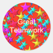 Geweldig teamwork Star Sticker (Voorkant)
