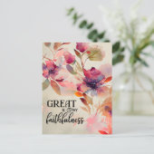 Geweldig: Thy Faithfulness Christelijke Hymn Flora Briefkaart (Staand voorkant)