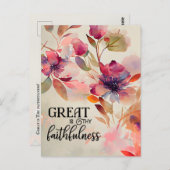 Geweldig: Thy Faithfulness Christelijke Hymn Flora Briefkaart (Voorkant / Achterkant)