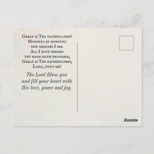 Geweldig: Thy Faithfulness Christelijke Hymn Flora Briefkaart (Achterkant)
