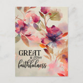 Geweldig: Thy Faithfulness Christelijke Hymn Flora Briefkaart (Voorkant)