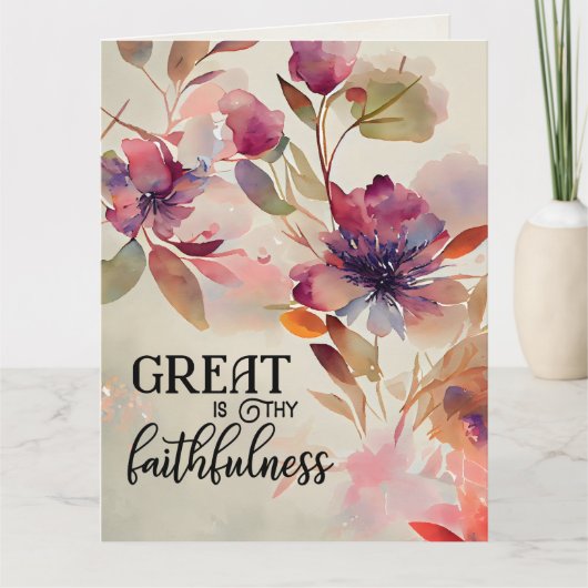Geweldig: Thy Faithfulness Christelijke Hymn Flora Kaart (Voorkant)