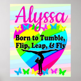 GEWELDIG TUMBLING GYMNASTIEK ONTWERP POSTER