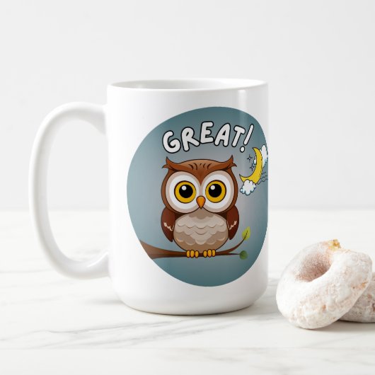 Geweldig, uil koffiemok (Met donut)