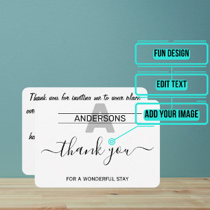 Geweldig verblijf bedankkaart