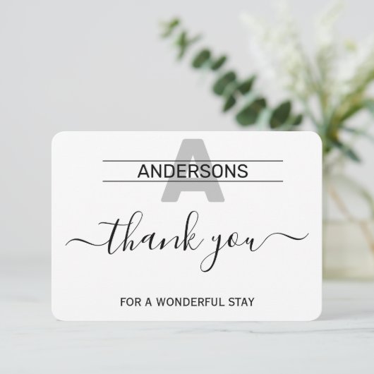 Geweldig verblijf bedankkaart (Staand voorkant)