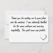 Geweldig verblijf bedankkaart (Achterkant)