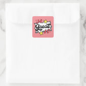 geweldig vierkante sticker (Tas)