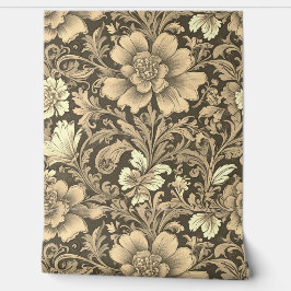 Geweldig vintage sepia bloempatroon  behang