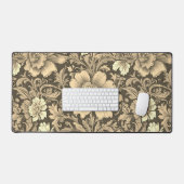 Geweldig vintage sepia bloempatroon bureaumat (Keyboard & Muis)