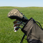 Geweldig vintage sepia bloempatroon golfheadcover (Insitu)