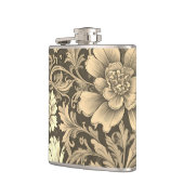 Geweldig vintage sepia bloempatroon heupfles (Links)