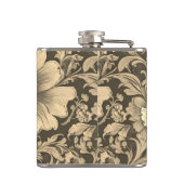 Geweldig vintage sepia bloempatroon heupfles (Achterkant)