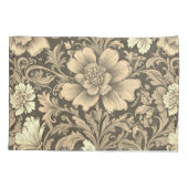 Geweldig vintage sepia bloempatroon kussensloop (Achterkant)