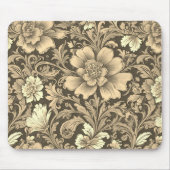 Geweldig vintage sepia bloempatroon  muismat (Voorkant)