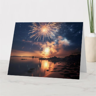 Geweldig vuurwerk boven water kaart