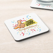Geweldig werk gefeliciteerd bier onderzetter (Linkerzijde)