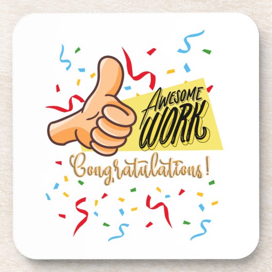 Geweldig werk gefeliciteerd bier onderzetter (Voorkant)