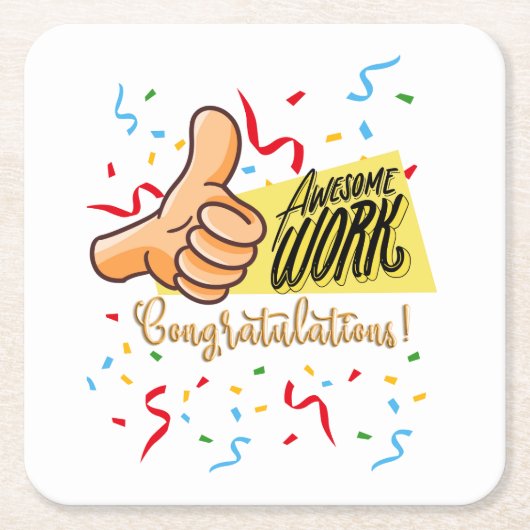Geweldig werk gefeliciteerd kartonnen onderzetters (Voorkant)