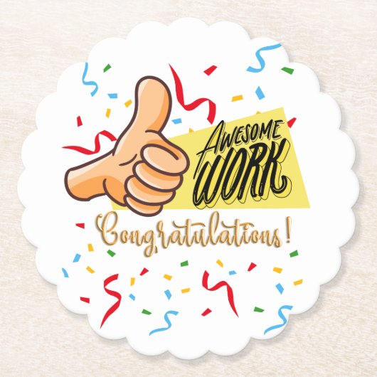 Geweldig werk gefeliciteerd kartonnen onderzetters (Voorkant)