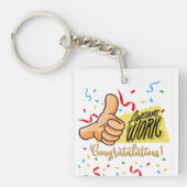 Geweldig werk gefeliciteerd sleutelhanger (voorkant)